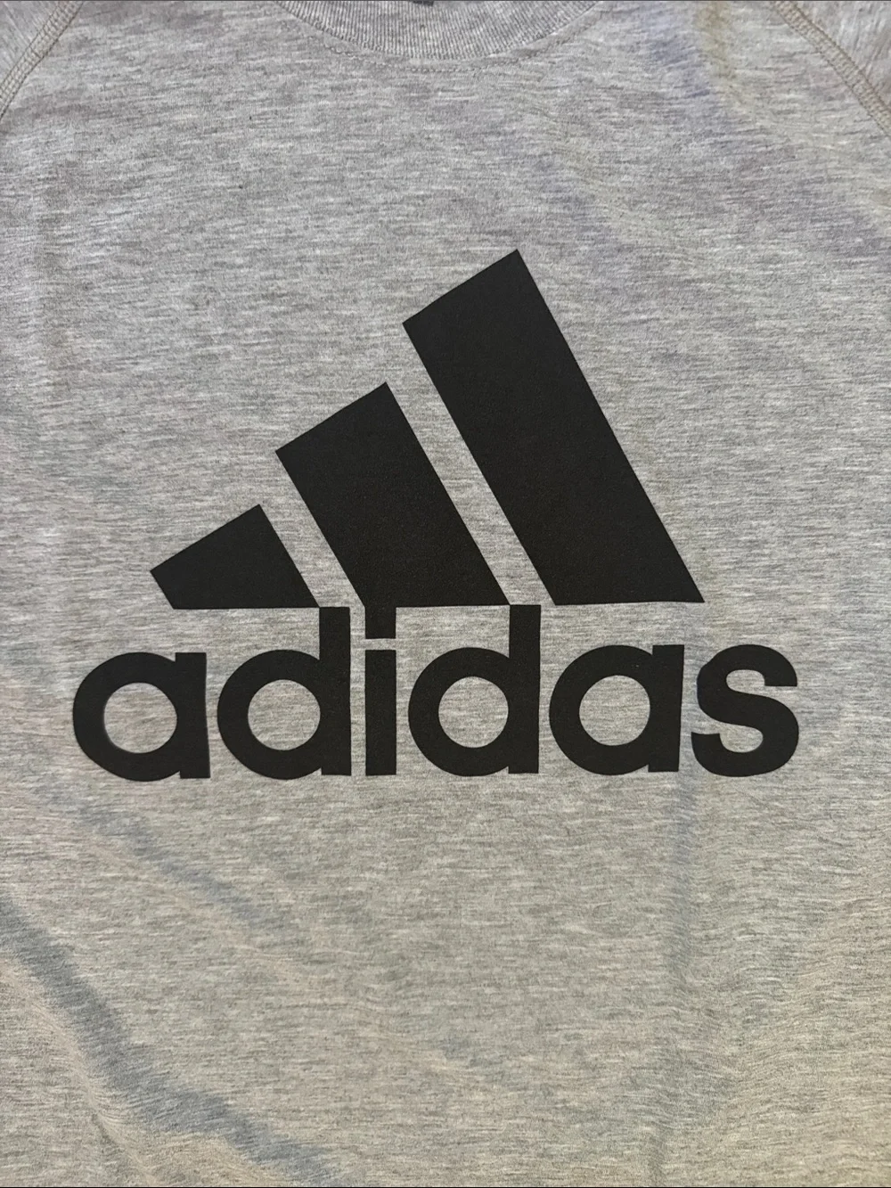 adidas ultimate big logo grey Crew Neck Tee men’s L